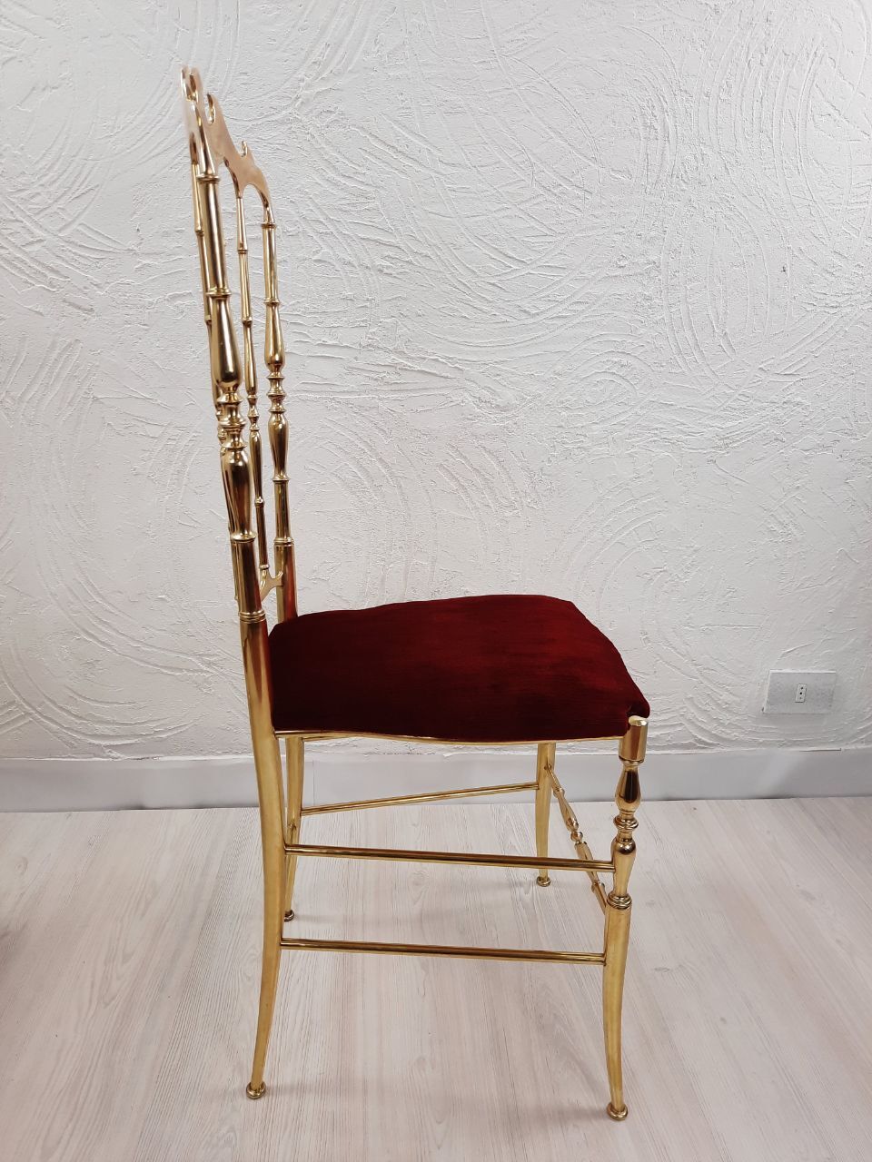 Pair of chiavarine chairs, brass