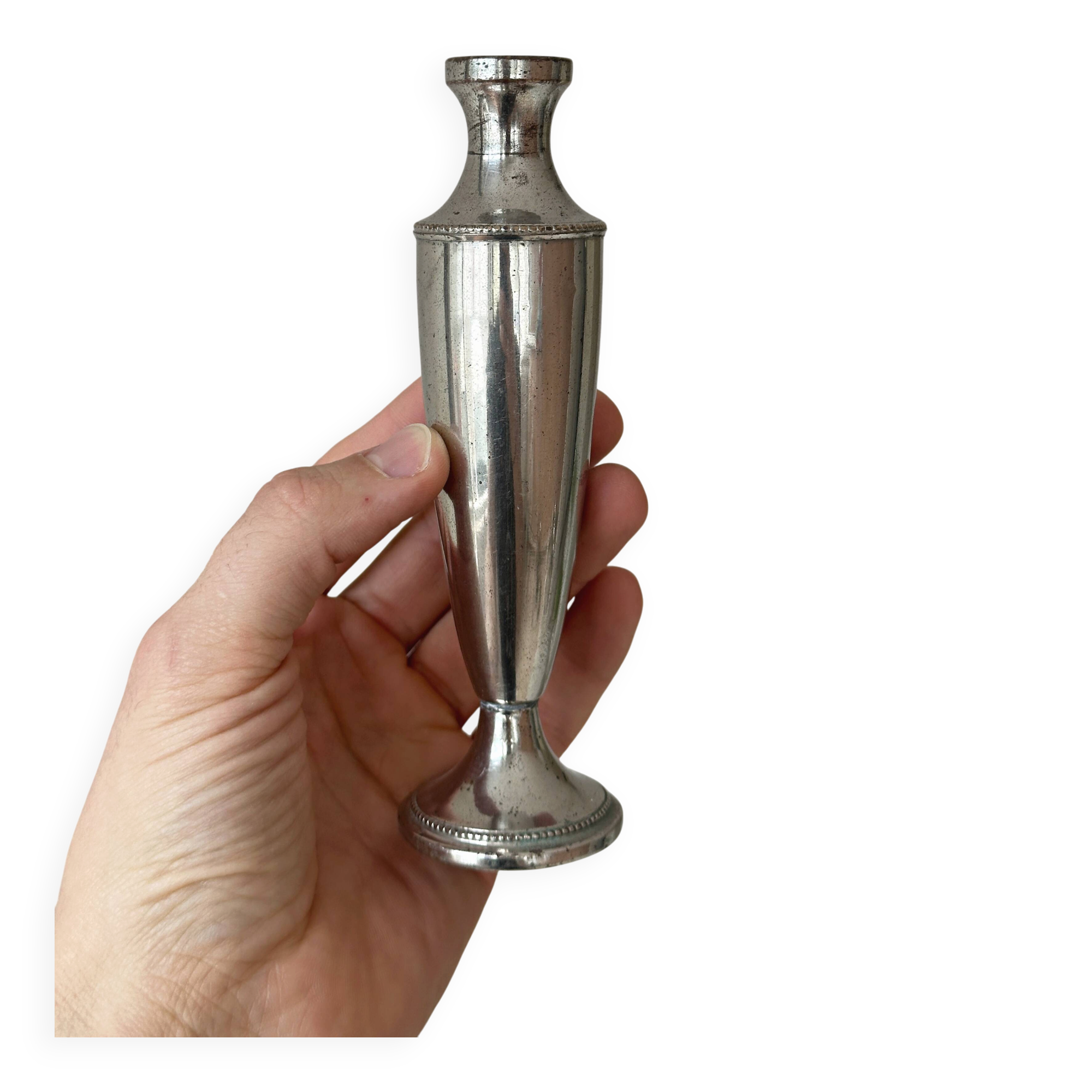 Pair of antique silver-plated vases