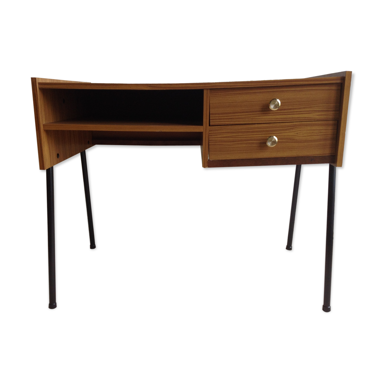 Bureau pieds métal noirs vintage