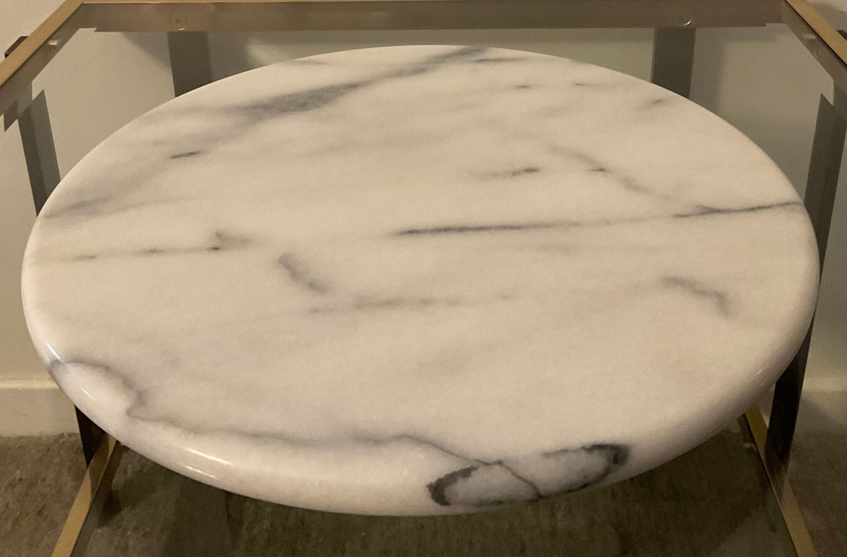 Vintage rotating top in Carrara marble 70s
