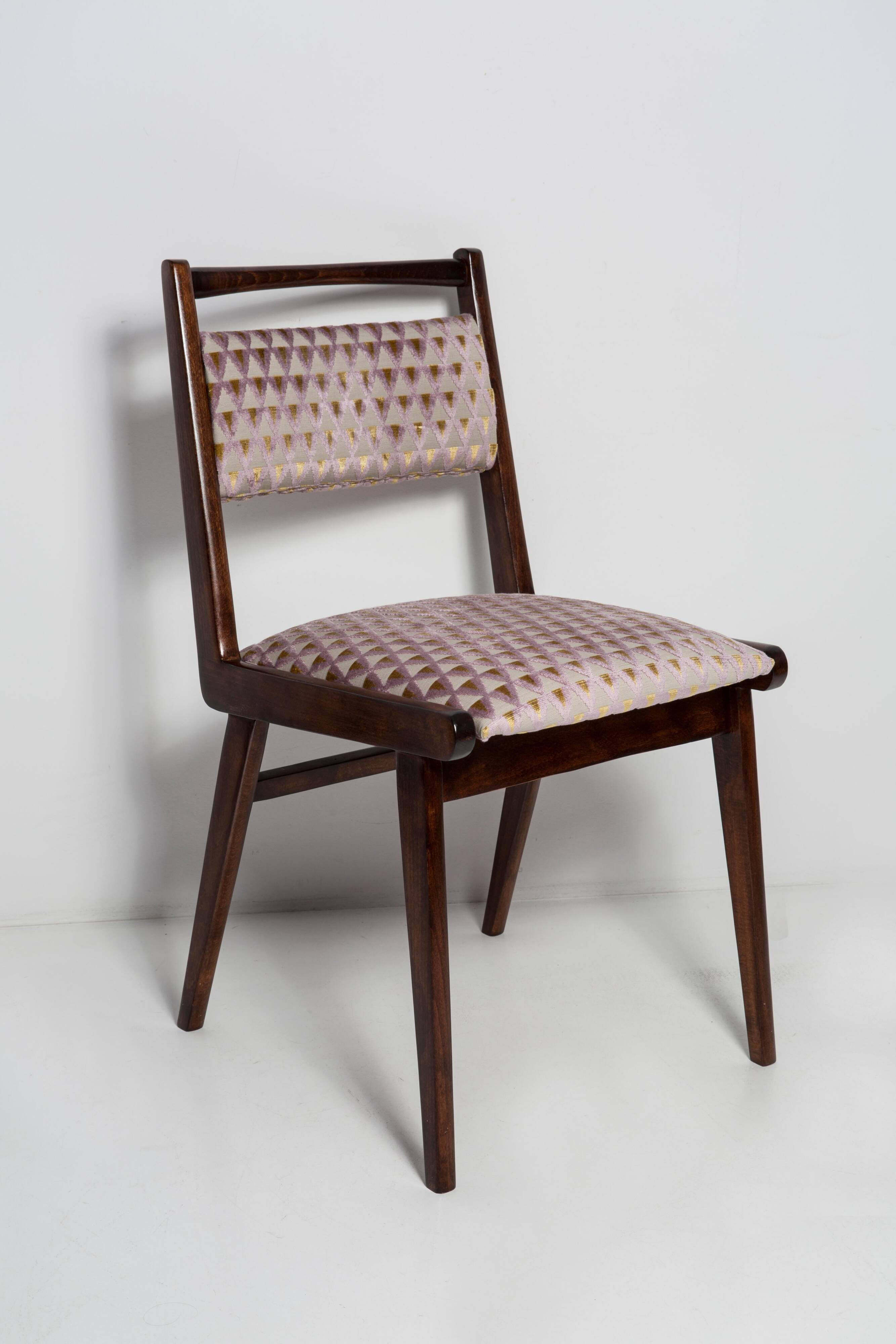 Amulet Chair in Light Purple Velvet Mid-Century, Poland, 1960s