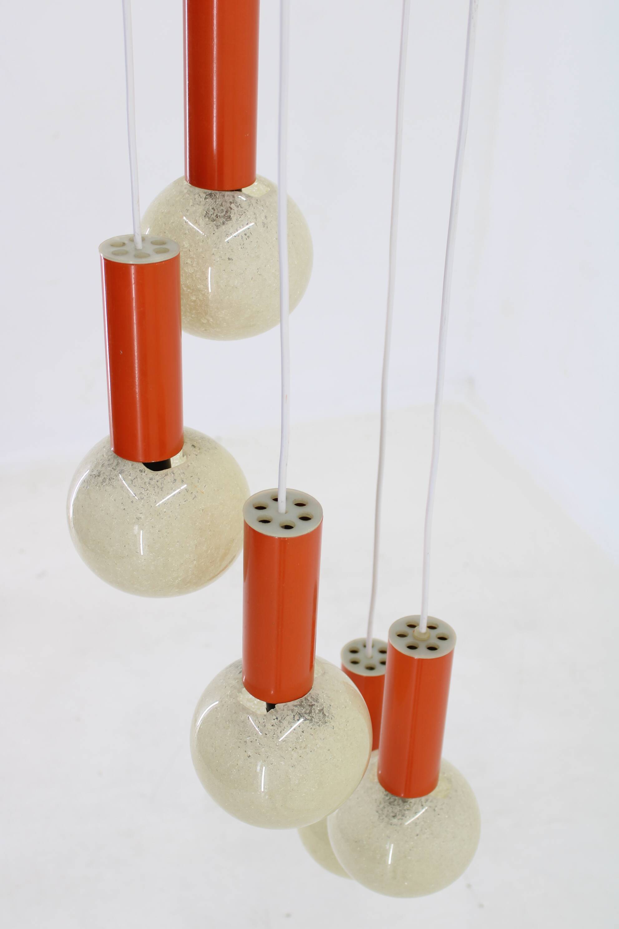 1970s Cascade Chandelier with Plastic Shades, Czechoslovakia