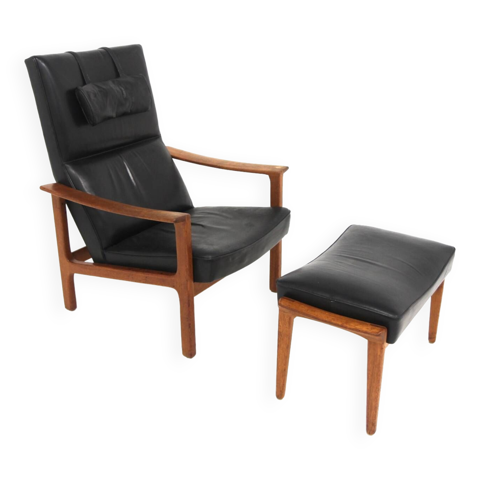 Scandinavian leather armchair, Bröderna Andersson, Sweden, 1960