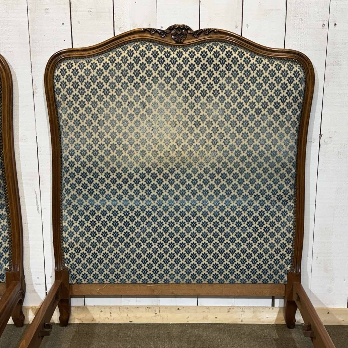 Pair of Louis XV style beech beds from the 1950s.