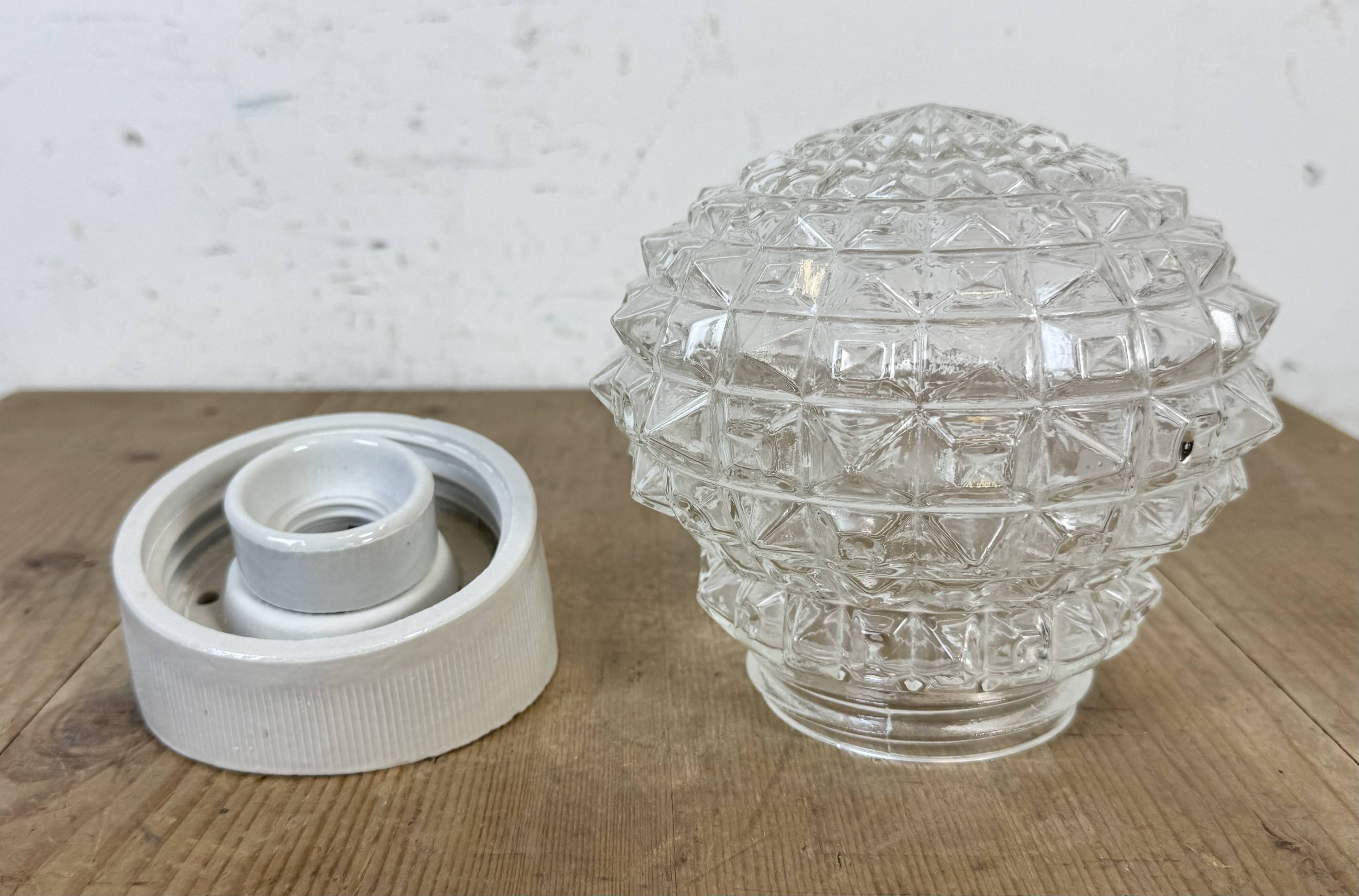 Vintage White Porcelain Wall Light, 1970s