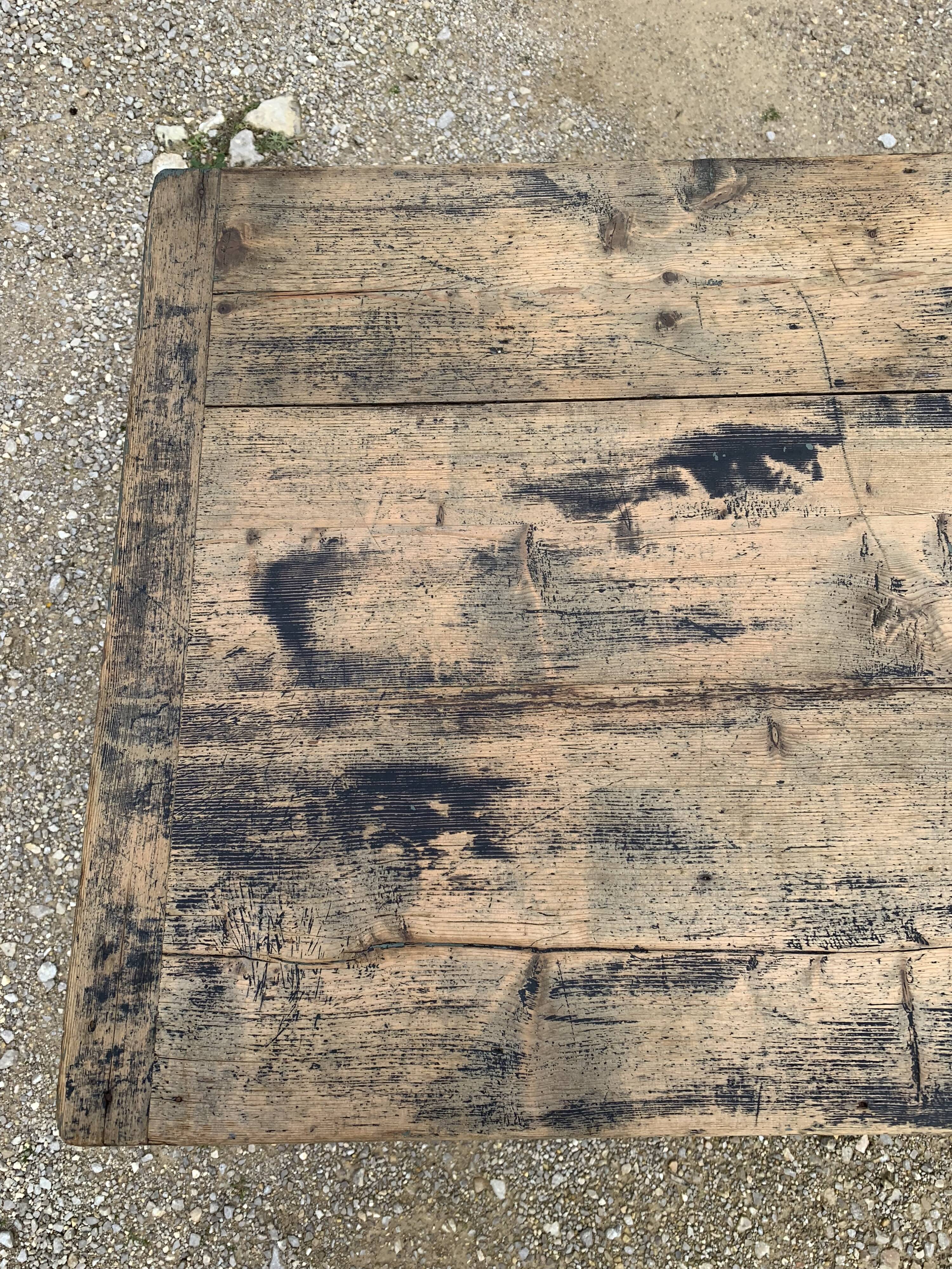 Old black wooden farmtable