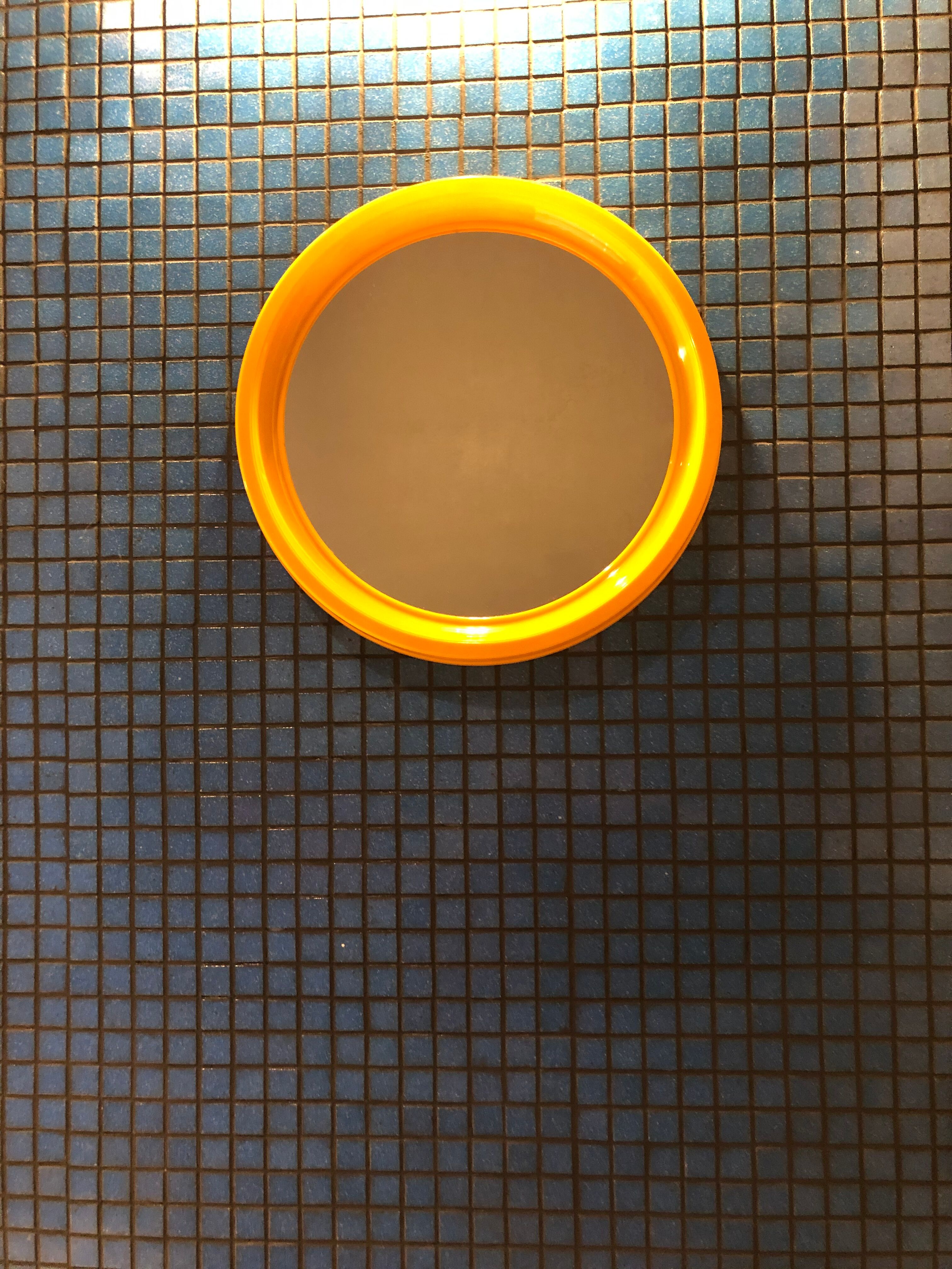 Vintage orange round mirror 31cm