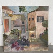 Huile sur panneau paysage
