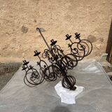 12-candle chandelier in handcrafted wrought iron