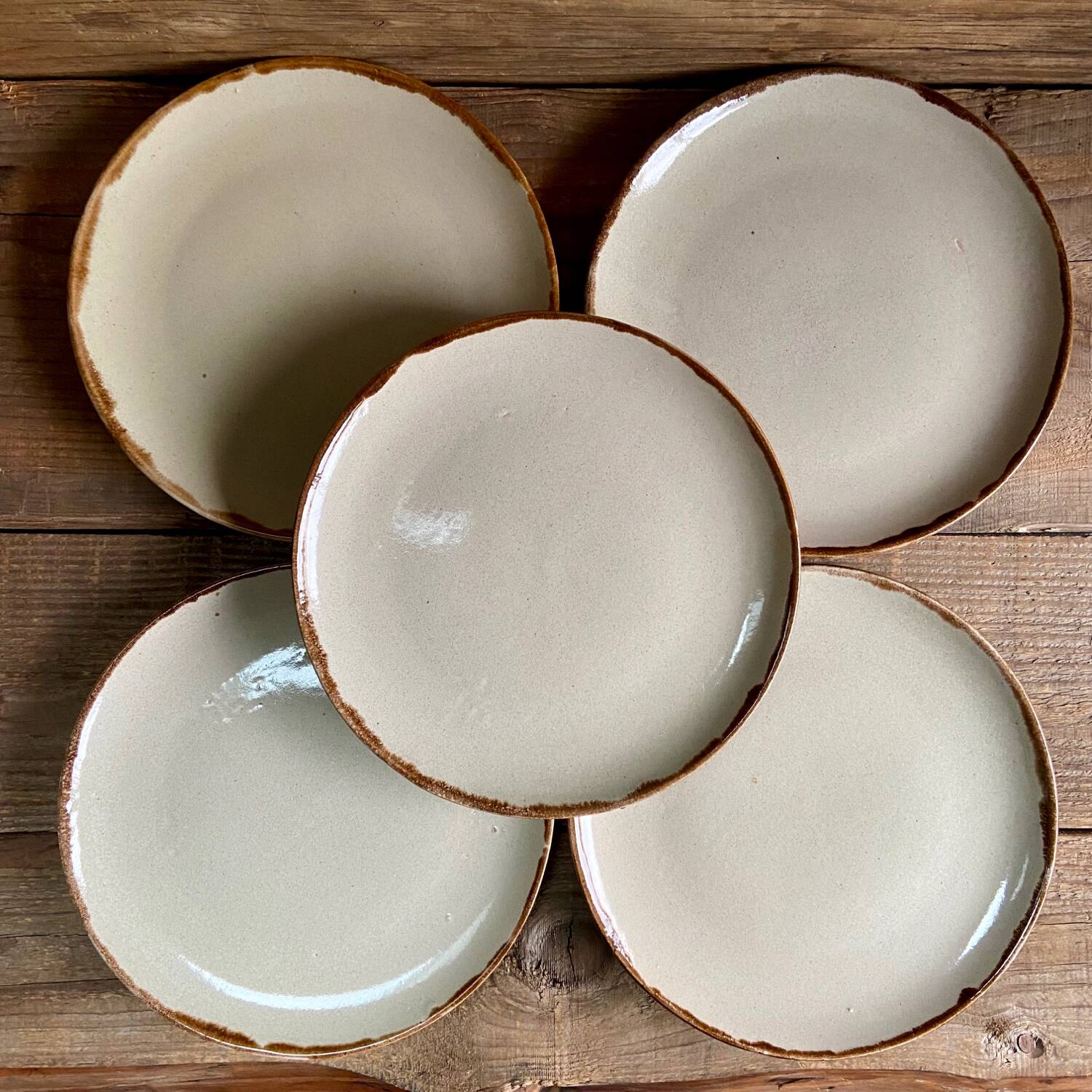 5 stoneware plates