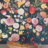 Impression sur toile bouquet de fleurs au colimaçon 1964 braun et cie