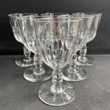 6 verres à vin cuit Baccarat modèle "Clermont", XIXème
