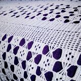 Dessus de lit  en coton blanc  point crochet à la main