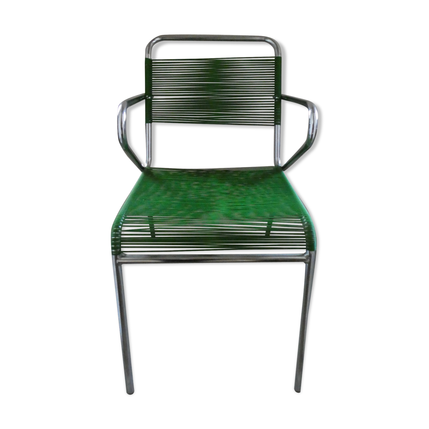 Metal chair and ropes