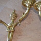 2 sculpted bronze wall lights