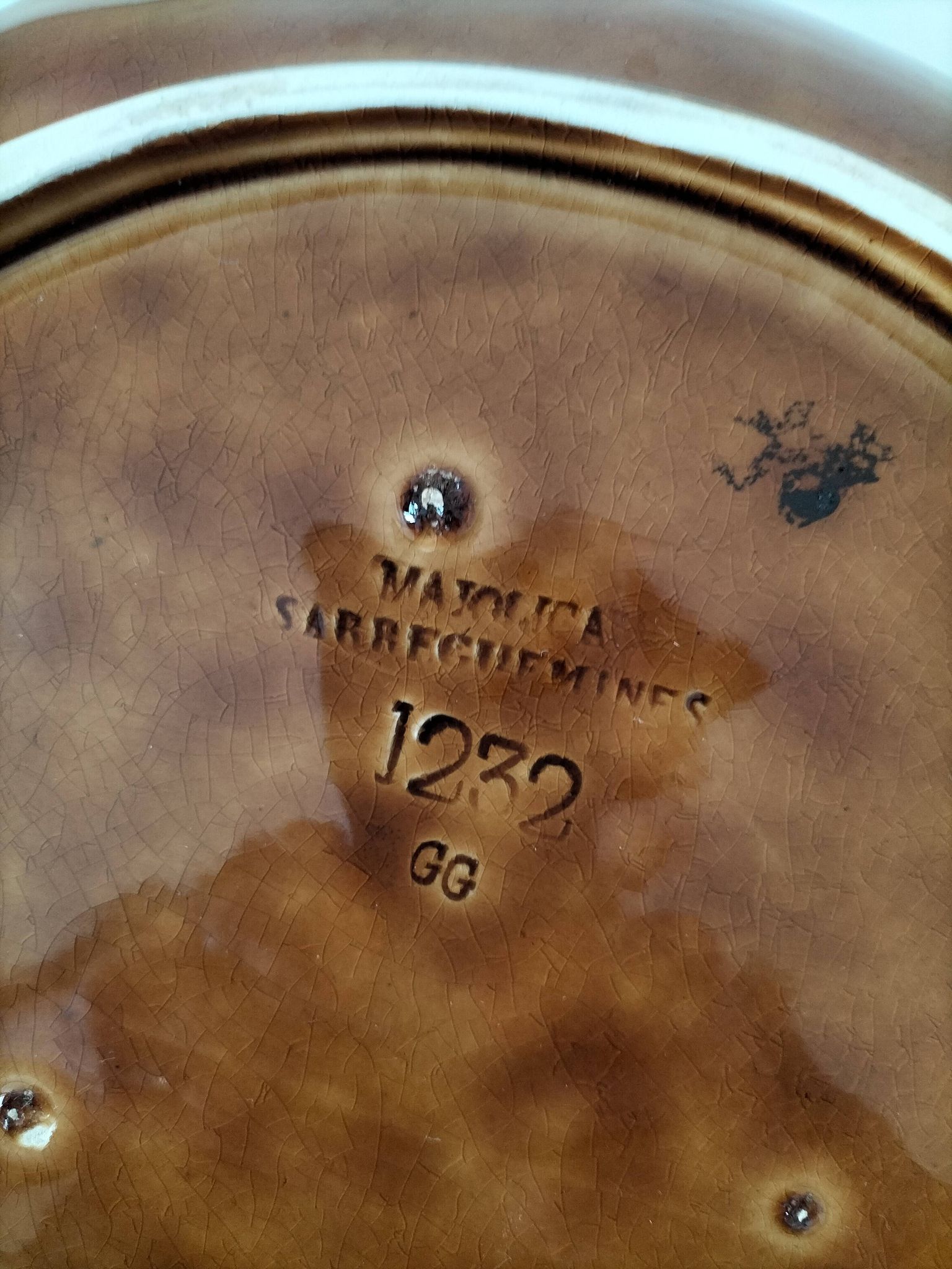Plateau fumoir ancien Sarreguemines –rare modèle
