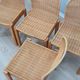 Chaises courbées en osier et bois années 1970, lot de 6