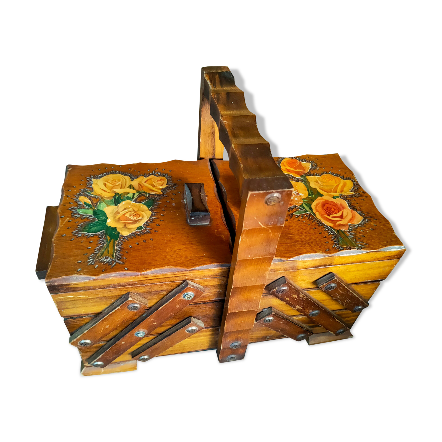 Vintage worker table sewing box