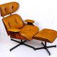 Lounge chair & son ottoman - leather & alu, xxth century
