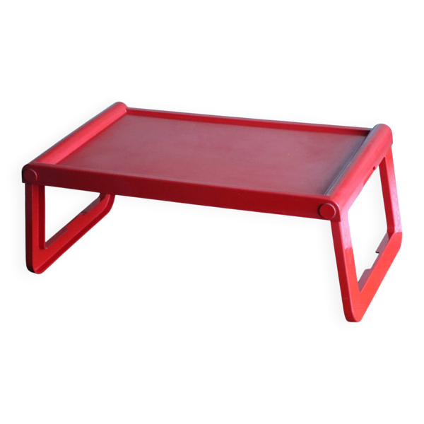 Plateau pliant Guzzini rouge – design Luigi Massoni – Italie, années 7