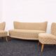 Swedish lounge sofa & cocktail chair set, 1950s – curved wingback