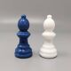 Vintage 1970s Italian Volterra Alabaster Chess Set - Cobalt Blue & White