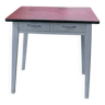 Small vintage desk 1960 wood painted gray and red