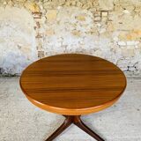 Extendable Scandinavian style dining table with double elongations by Maison Ducau, Circa 1970