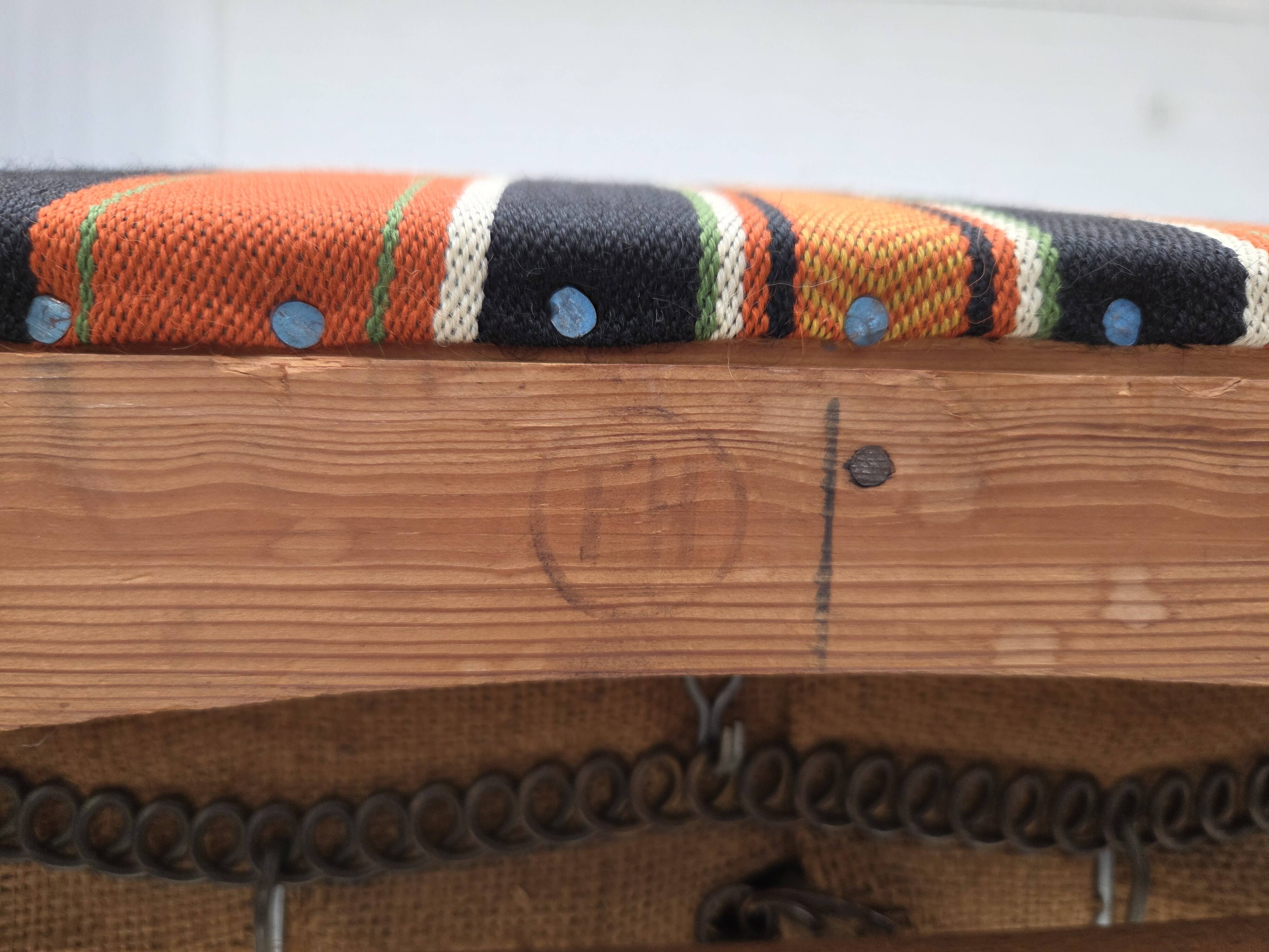 1960s, Danish highback armchair by Fritz Hansen, furniture wool, beech wood