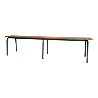 Wooden and metal school bench