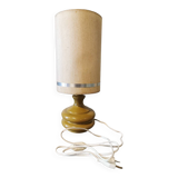 Round vintage khaki painted metal lamp