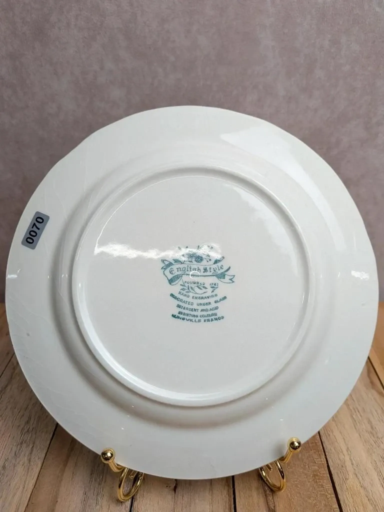 Dessert plate Terre de fer Lunéville – English Style – The Copperfield – Toile de Jouy