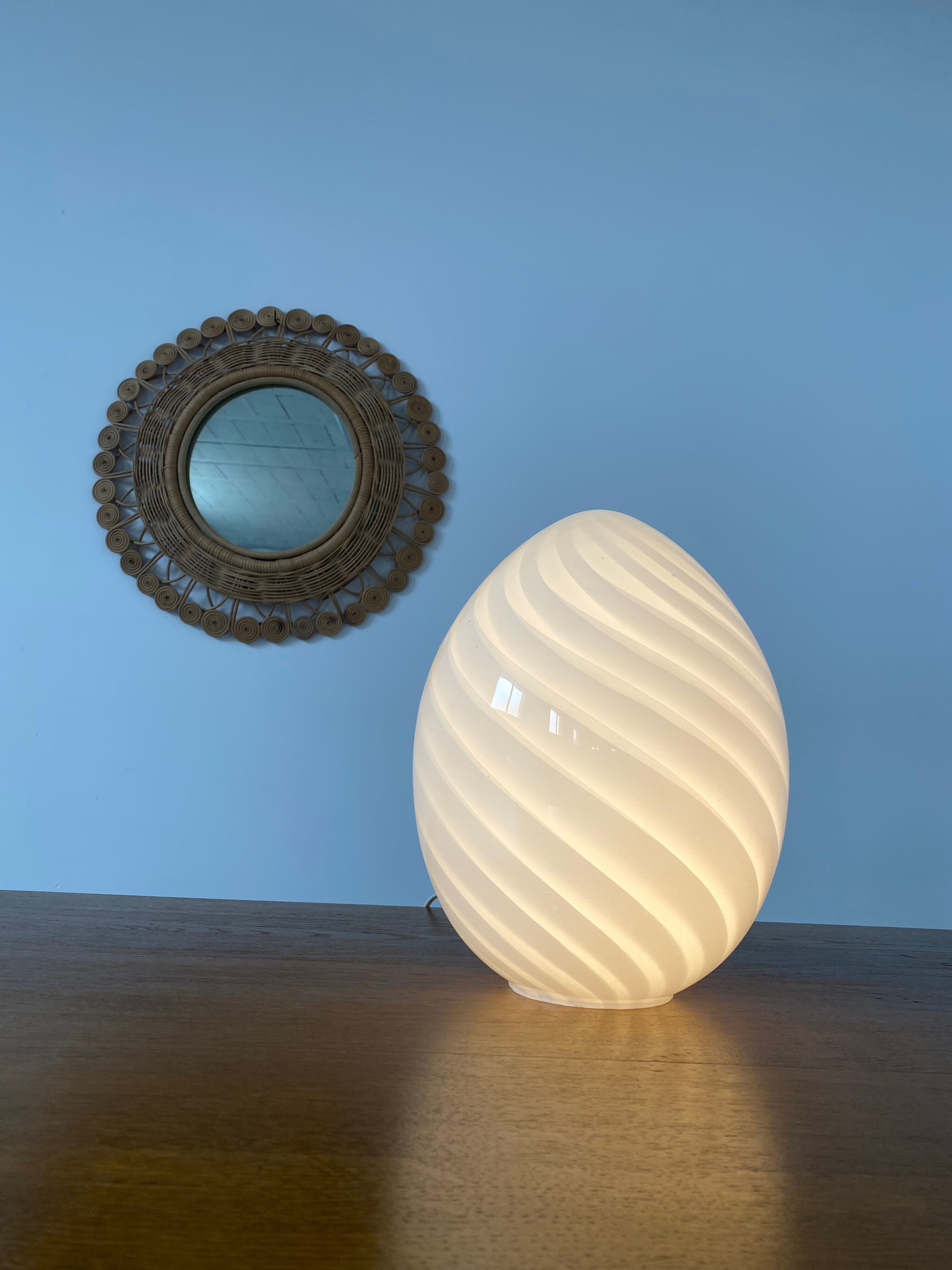 Old Lamp egg glass of MURANO italy vintage 1970 egg vintage