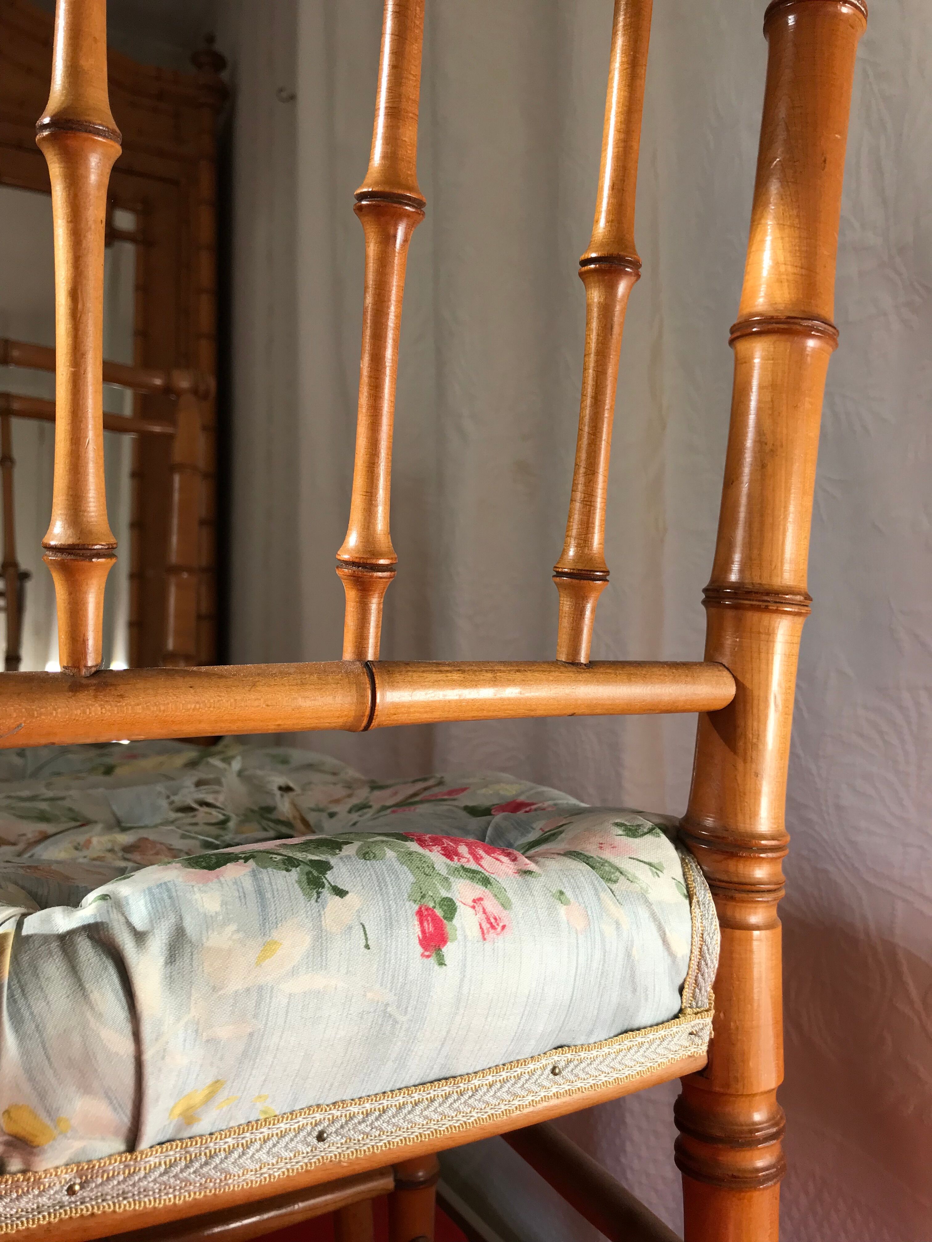 Pair of chairs bamboo collection Napoleon III