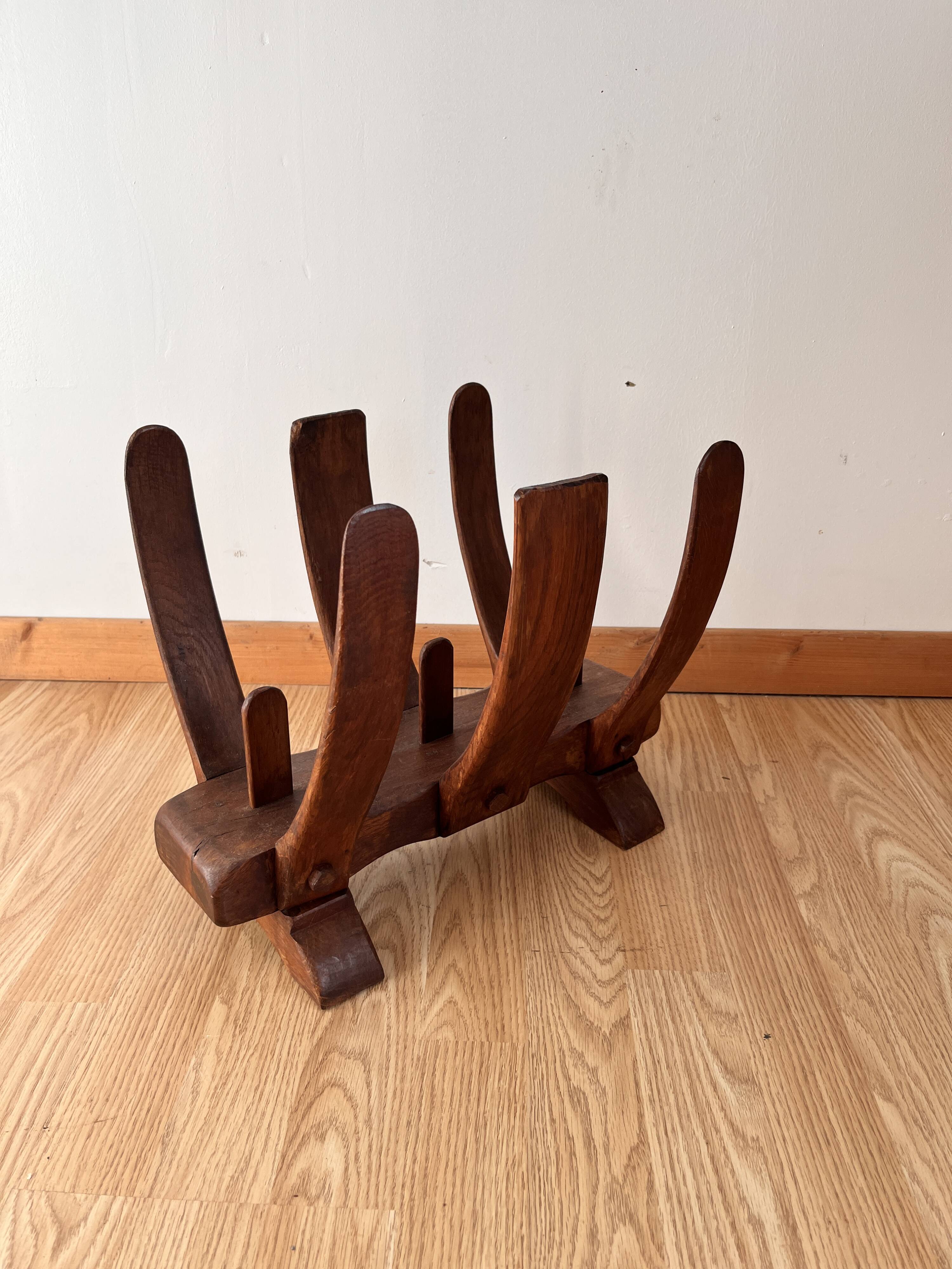 Brutalist magazine rack by Guillerme and Chambron