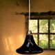 Suspension vintage noire en verre