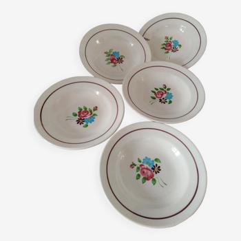 Lot 5 assiettes vintage Sarreguemines