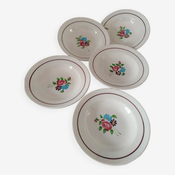 Set of 5 vintage plates Sarreguemines