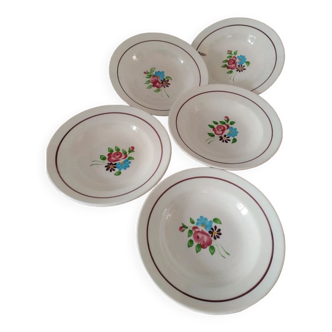 Set of 5 vintage plates Sarreguemines