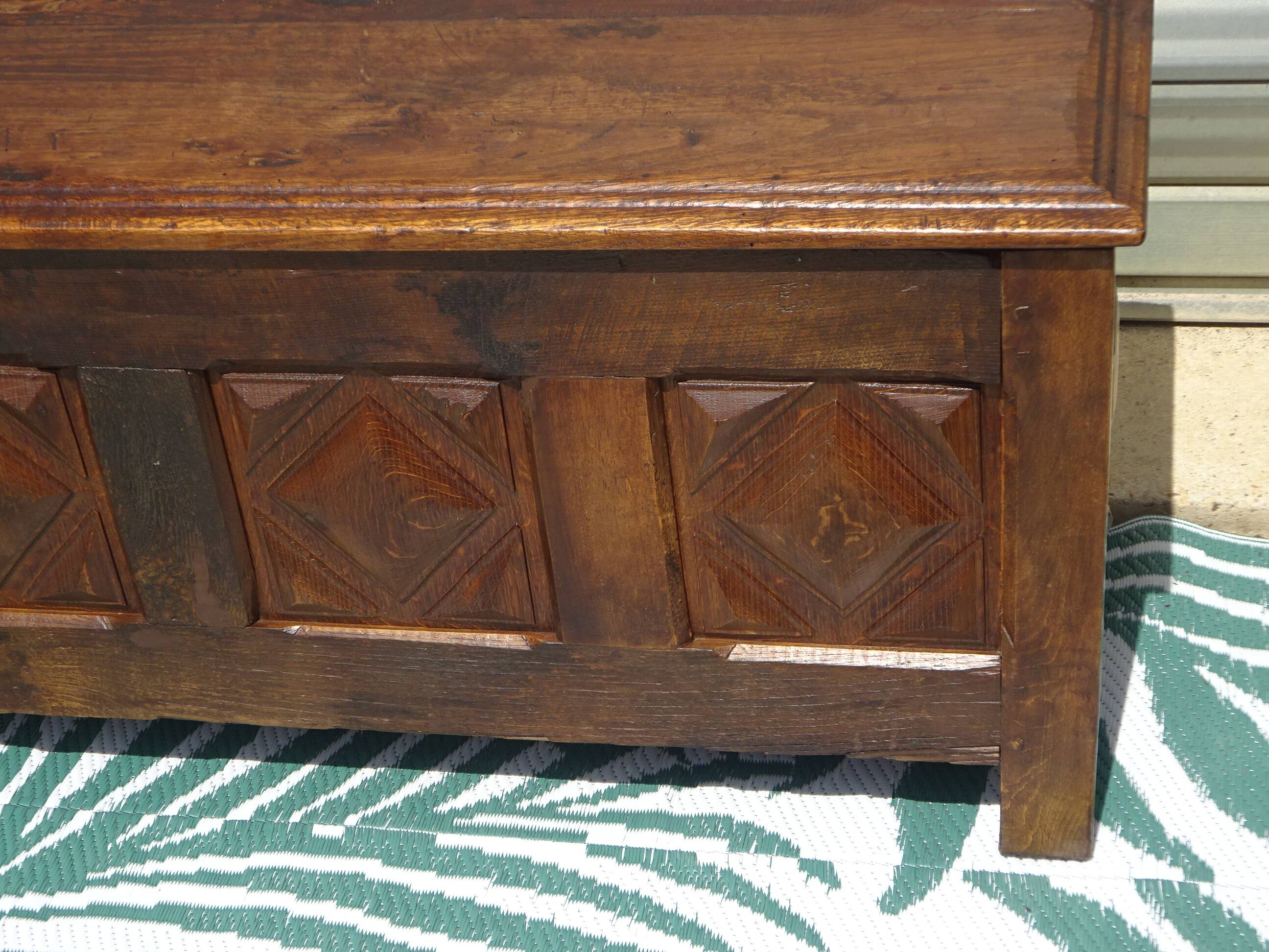 Louis XIII oak bank safe