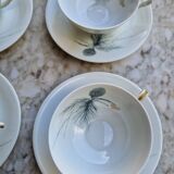 Coffee service for 9 people, Limoges porcelain, signed D'Arnac
