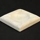 Vintage ashtray in white marble square 1970s Carrara Italy