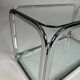 Vintage chrome glass coffee table 70s space age table