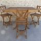 Table and its 3 folding wooden chairs for children, 50s, compactable