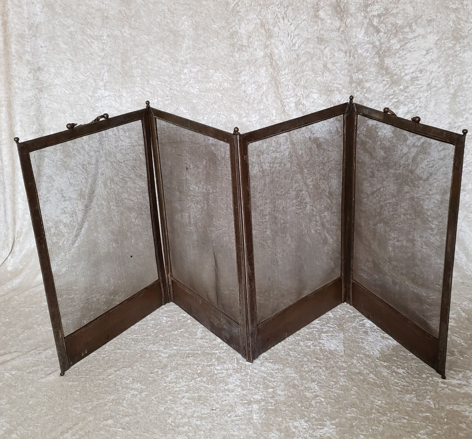 Brass and bronze steel firewall 4 panels XIX°
