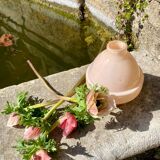 Ancien pied de lampe vase rose