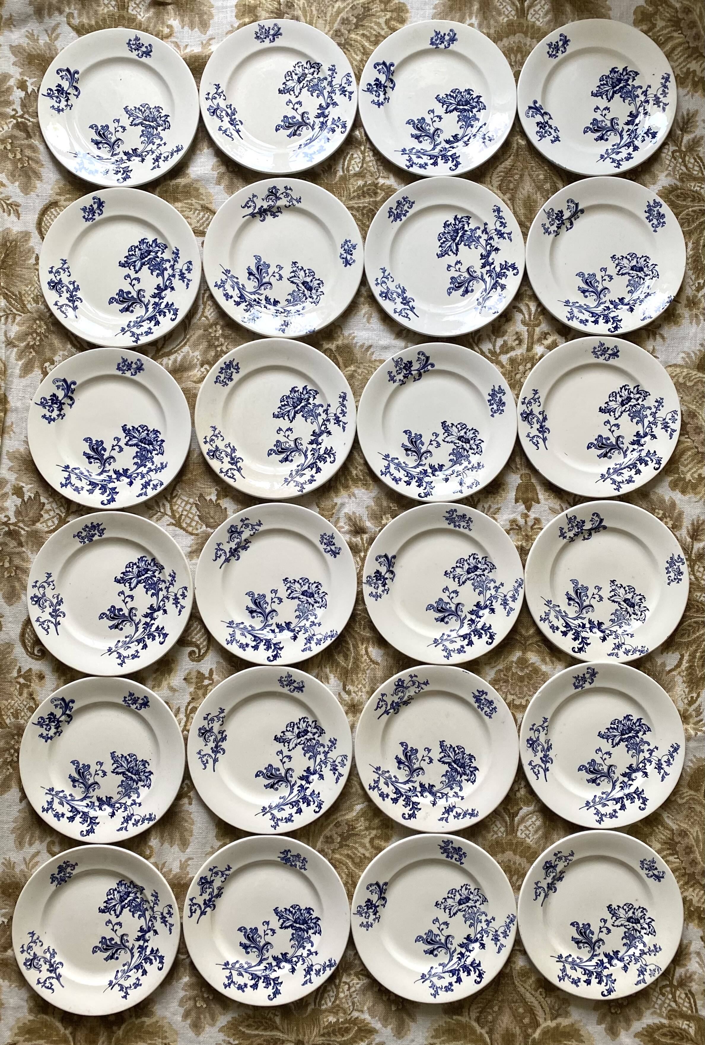 Sarreguemines ironstone flat plates, Damascus model