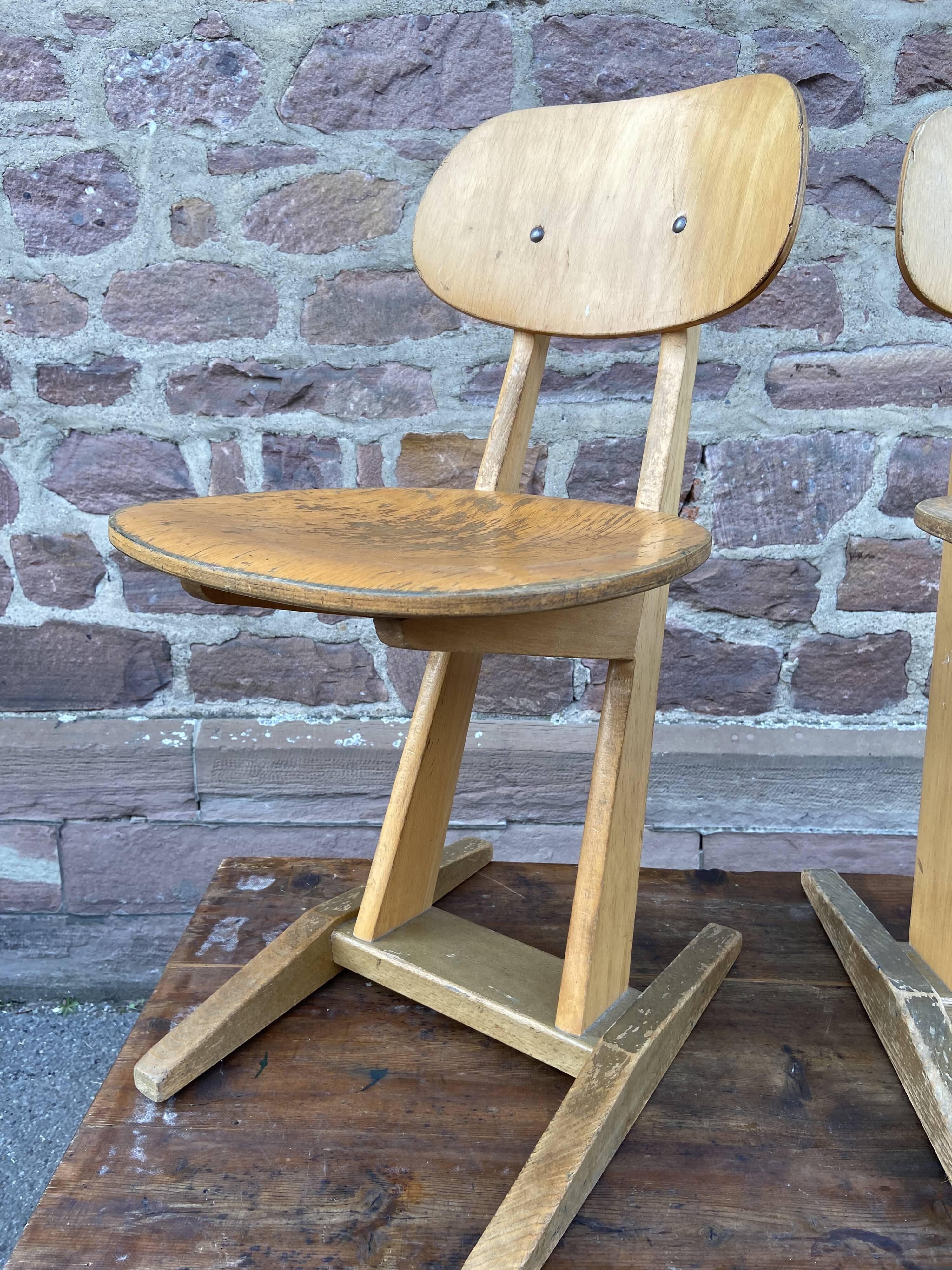 6 casala vintage 1960 design adult school chairs