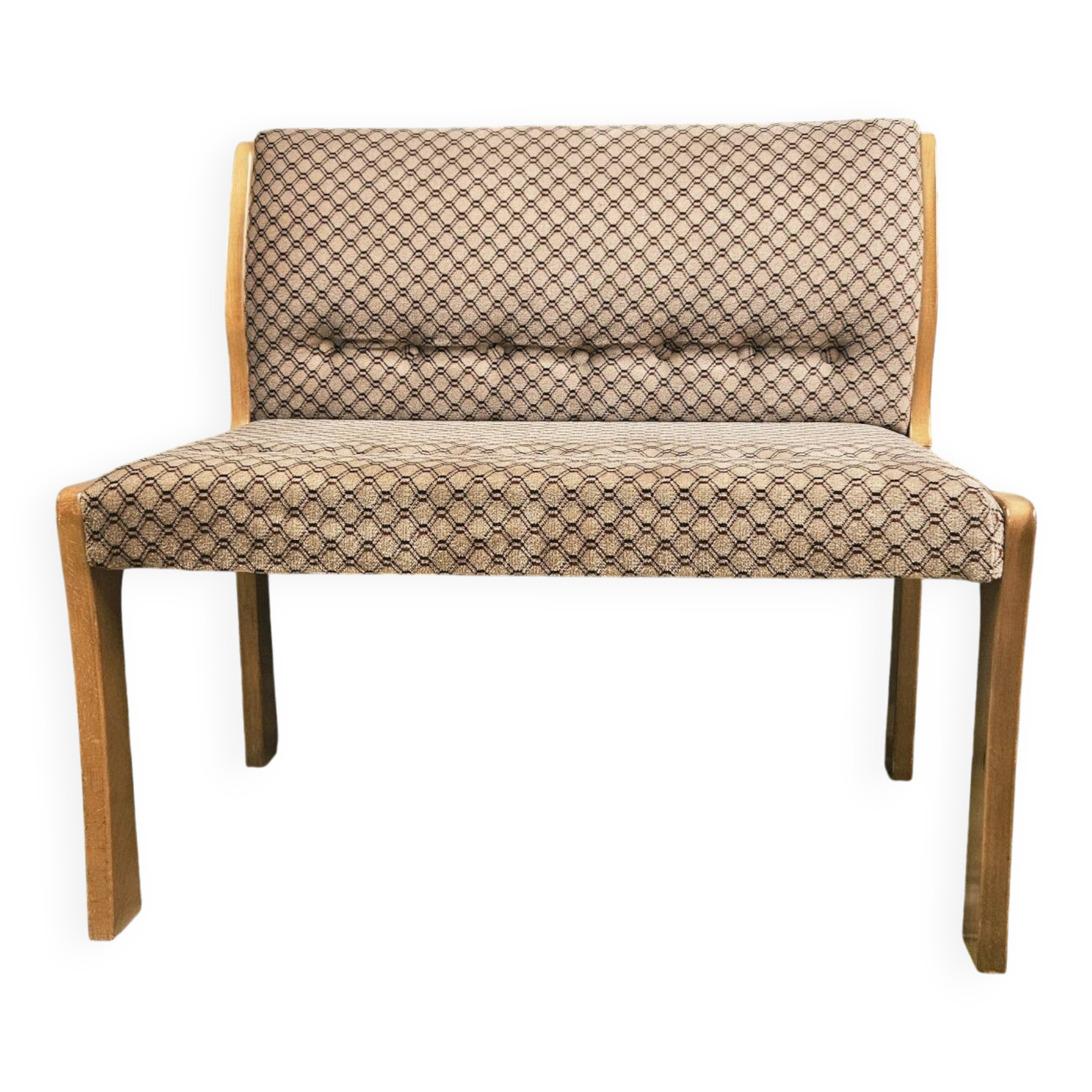 Scandinavian 2-seater bench 1970 vintage