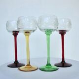 Set de 4 verres calices en cristal taillé